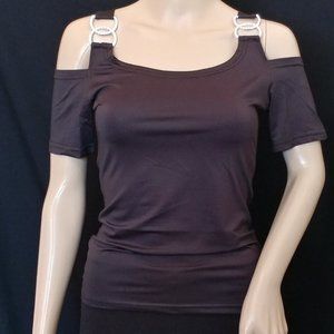 Bundle 2/$10 Women's Cold Shoulder Strap w/Buckles Top